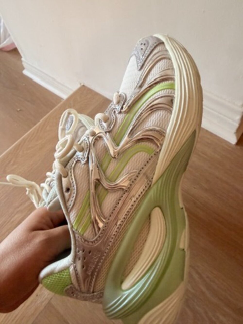 Puma Green Silver Chunky Sneakers Women’s Size 8 Y2K Trainer NEW - Picture 9 of 10